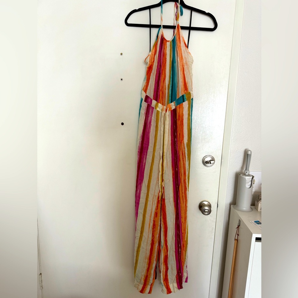 Forever 21 Striped Halter Jumpsuit